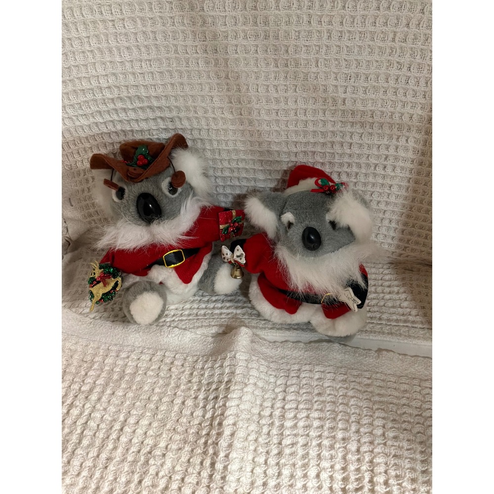 Christmas Aussie Unisex Unbranded Koala Plush Set Small Red Grey